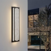 Khveuie Outdoor Wall Lights Led Outdoor Sconce 32W Modern Outdoor Lights 32In Exterior Lights Fixture With Marble Textured Resin Shade Waterproof For House Porch Garage Patio