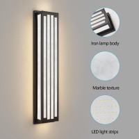 Khveuie Outdoor Wall Lights Led Outdoor Sconce 32W Modern Outdoor Lights 32In Exterior Lights Fixture With Marble Textured Resin Shade Waterproof For House Porch Garage Patio