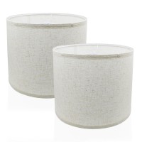 Lampshades Set Of 2 Drum Lampshades 116X126X98In Medium Fabric Natural Linen Hand Crafted Lampshades Barrel Lamp Shades For