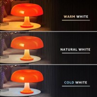 Mushroom Led Table Lamp With Usb Cable Night Lamp Bedside Lamp 3000K-6000K Modern Lighting Desk Lamp Decoration Lamp For Bedroom Living Room, Orange