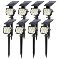 Flaow Solar Spot Lights Outdoor Waterproof Ip67 8 Pack 50 Led Adjustable Solar Powered Landscape Spotlight With 3 Lighting Mo