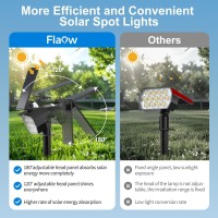 Flaow Solar Spot Lights Outdoor Waterproof Ip67 8 Pack 50 Led Adjustable Solar Powered Landscape Spotlight With 3 Lighting Mo