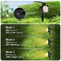 Flaow Solar Spot Lights Outdoor Waterproof Ip67 8 Pack 50 Led Adjustable Solar Powered Landscape Spotlight With 3 Lighting Mo