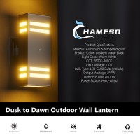 Hameso 2Pack Led Square Up And Down Outdoor Wall Light,Dusk To Dawn Led Outdoor Lights,Aluminum Body, Ip65 Waterproof Outdoor Garage Light.(Includes 4 X 7W 3000K Led Bulbs)