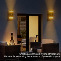 Hameso 2Pack Led Square Up And Down Outdoor Wall Light,Dusk To Dawn Led Outdoor Lights,Aluminum Body, Ip65 Waterproof Outdoor Garage Light.(Includes 4 X 7W 3000K Led Bulbs)