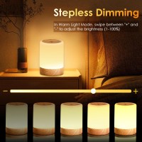 Yunjayi Small Bedside Table Lamp, 256 Rgb Color Changing & Warm Touch Lamps For Bedroom, 2200Mah Usb Rechargeable Wireless Nightstand Lamp With Memory Function, Dimmable Baby Night Lights For Nursery