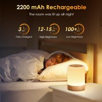 Yunjayi Small Bedside Table Lamp, 256 Rgb Color Changing & Warm Touch Lamps For Bedroom, 2200Mah Usb Rechargeable Wireless Nightstand Lamp With Memory Function, Dimmable Baby Night Lights For Nursery