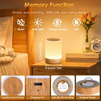 Yunjayi Small Bedside Table Lamp, 256 Rgb Color Changing & Warm Touch Lamps For Bedroom, 2200Mah Usb Rechargeable Wireless Nightstand Lamp With Memory Function, Dimmable Baby Night Lights For Nursery