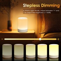 Yunjayi Bedside Table Lamp 256 Rgb Color Changing Warm Small Touch Lamps For Bedroom 2200Mah Usb Rechargeable Wireless Night