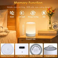 Yunjayi Bedside Table Lamp 256 Rgb Color Changing Warm Small Touch Lamps For Bedroom 2200Mah Usb Rechargeable Wireless Night