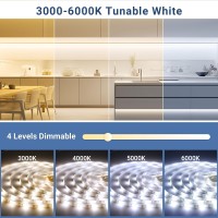 2 Pack Led Strip Lights Indoor Outdoor Waterproof 165Ft 150 Led 3000K6000K Tunable White Led Strip Lights Battery Operated Wi