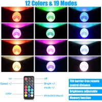 Fulanzaren 20W Spotlights Outdoor, 120V 1000Lm Rgb Led Spot Lights Outdoor With Transformer & Remote, 12 Colors 19 Modes, Ip65 Waterproof 46.5Ft Cord Outdoor Lights For Yard Garden, Ul Listed, 4 Pack