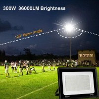 Gopretty 300W Led Flood Light Bulbs 2 Pack, Outdoor Waterproof Ip66, 6000K Daylight White, 36000Lm Exteriores Security Floodlights For Garden, Garage, Stadium