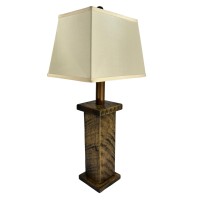 Green Mountain Live Edge Inc Rustic Farmhouse Battery-Operated Rough Sawn Timber Frame Table Lamp 28