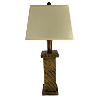 Green Mountain Live Edge Inc Rustic Farmhouse Battery-Operated Rough Sawn Timber Frame Table Lamp 28