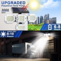 Solar Powered Security Flood Light Outdoor Ip65 Waterproof 4 Heads Super Bright 2 Solar Motion Sensor Outdoor Light Wireless Wit