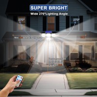 Solar Powered Security Flood Light Outdoor Ip65 Waterproof 4 Heads Super Bright 2 Solar Motion Sensor Outdoor Light Wireless Wit