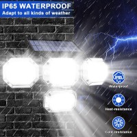 Solar Powered Security Flood Light Outdoor Ip65 Waterproof 4 Heads Super Bright 2 Solar Motion Sensor Outdoor Light Wireless Wit