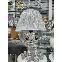 Deenz Silver Crushed Diamond Silver Stitch Table Lamp With Shade Ceramic Base Corner Lamps Home Decor Ornaments Desk Lamp