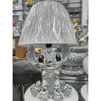 Deenz Silver Crushed Diamond Silver Stitch Table Lamp With Shade Ceramic Base Corner Lamps Home Decor Ornaments Desk Lamp