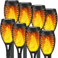 8 Lights Solar Outdoor Lights Solar Torch Light With Flickering Flame For Garden Decor Solar Garden Lights Waterproof Solar