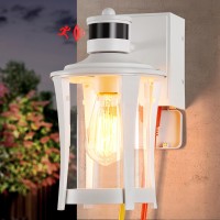 Yisuro Porch Lights With Gfci Outlet Outdoor Lights Dusk To Dawn Motion Sensor 3 Lighting Modes Exterior Light Fixture Waterpr