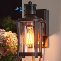 Yisuro Porch Lights With Gfci Outlet Outdoor Lights Dusk To Dawn Motion Sensor 3 Lighting Modes Exterior Light Fixture Waterpr