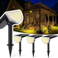 Jsot 24Led Bright Solar Spotlights For Outdoor Garden Decor 3In1 Installation Solar Powered Outside Waterproof Landscape Spot