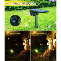 Roshwey Solar Spot Lights Outdoor 600Lm Waterproof Landscape Spotlights For Decorative Lighting Driveway Light Pathway Spotl