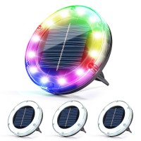 Solpex Color Changing Solar Ground Lights Solar Garden Lights Outdoor Waterproof Solar Powered Backyard Decor Landscape Light