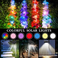 Smarich Solar Garden Led Lights - Delphinium Flowers Outdoor Solar Lights With 32 Colorful Leds, 3 Lighting Modes, 4 Street Spot Light, Newest Solar Panel For Garden/Yard/Patio/Pathway/Landscape Decor