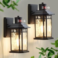 Dastor Motion Sensor Outdoor Lights 2 Pack Dusk To Dawn Exterior Lighting Fixtures Wall Lantern 100 Aluminum Waterproof Porch