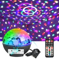 Lluote Disco Ball Light Speaker With Remote Control Dj Lighting 6 Light Colors Large Size Magic Stage Party Lights For Christma