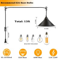 Aokpsrt Plug In Pendant Light, Industrial Hanging Lamps With14.7Ft Cord On/Off Switch Vintage Hanging Lights Pendant Light Fixture For Kitchen, Dining Room, Living Room, Bedroom,2Pack