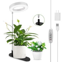 Lordem Grow Light 48 Leds Plant Light For Indoor Plants Full Spectrum Desk Grow Lamp With Automatic Timer For 4H8H12H 4 Dim