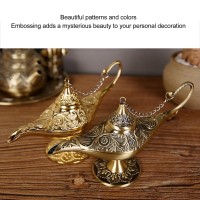 Legend Aladdin Lamp Magic Genie Wishing Light, Arabian Lamp Vintage Exquisite Arabian Lamp Ornament Classic Arabian Props Party Decoration Prop Lamp For Birthday Halloween (Bronze)