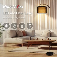 Boostarea Floor Lamp For Living Room Arc Floor Lamp With Remote Control Stepless Dimmable Brightness Colors Temperature 2700K