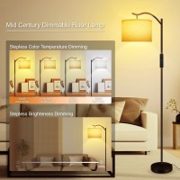 Boostarea Floor Lamp For Living Room Arc Floor Lamp With Remote Control Stepless Dimmable Brightness Colors Temperature 2700K