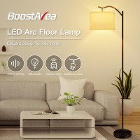 Boostarea Floor Lamp For Living Room Arc Floor Lamp With Remote Control Stepless Dimmable Brightness Colors Temperature 2700K