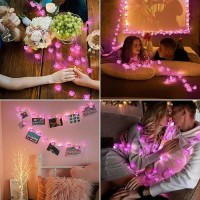 10Ft Pink Heart Fairy Lights Battery Operated With Timer For Christmas Decoration Led String Lights Indoor Outdoor Waterproof T