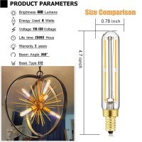 Leools E12 Led Bulb Dimmable 4W Equal 40Watt 2700K Warm White T6 B11 Candelabra Bulb 40 Watt For Chandeliersceiling Fanpendan