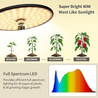 Chiphy Grow Lights For Indoor Plants Full Spectrum Desk Led Plant Light 40W Aluminum Tabletop Grow Lamp Automatic Timer 4H8H