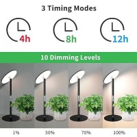 Chiphy Grow Lights For Indoor Plants Full Spectrum Desk Led Plant Light 40W Aluminum Tabletop Grow Lamp Automatic Timer 4H8H