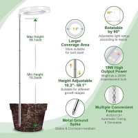 Lordem Grow Light For Indoor Plants 79 Full Spectrum Led Plant Grow Light Height Adjustable Growing Lamp With Auto Timer 4H