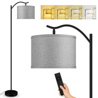 Boostarea Floor Lamp For Living Room Arc Floor Lamp With Remote Control Stepless Dimmable Brightness Colors Temperature 2700K