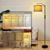 Boostarea Floor Lamp For Living Room Arc Floor Lamp With Remote Control Stepless Dimmable Brightness Colors Temperature 2700K