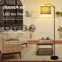 Boostarea Floor Lamp For Living Room Arc Floor Lamp With Remote Control Stepless Dimmable Brightness Colors Temperature 2700K