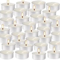 50Pcs Unscented Tealights Candle White Paraffin Tea Lights Candles 4 Hours Small Votive Candle For Weddings Anniversaries Emer