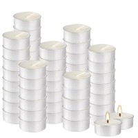 50Pcs Unscented Tealights Candle White Paraffin Tea Lights Candles 4 Hours Small Votive Candle For Weddings Anniversaries Emer