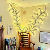 Enchanted Willow Vine Lights For Wall Lighted Wall Tree Willow Vine Light For Room And Home Decor 2 Pack 75Ft Flexible Benda